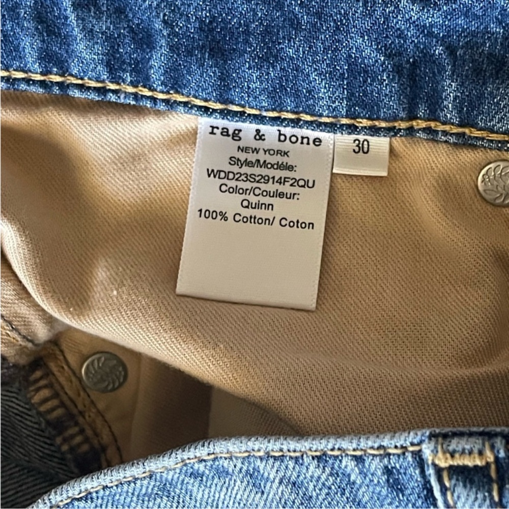 NWT Rag & Bone Featherweight Andi High Waist Ankle Wide Leg Jeans 30 - Picture 9 of 9